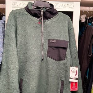 NEW $75 Mens Size Large Canada Weather Gear 1/2 Zip New Green Forrest Fleece ❤️